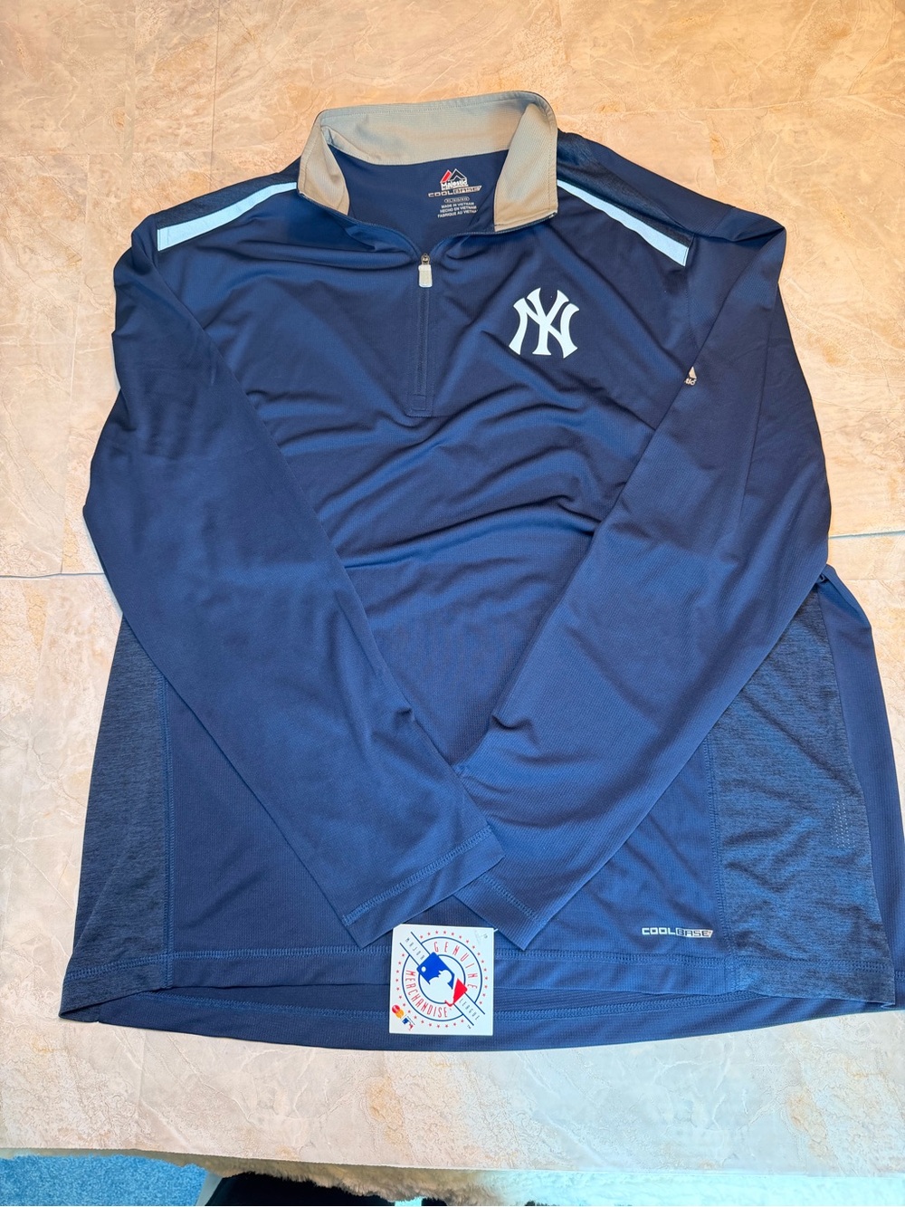 Majestic Navy New York Yankees Quarter-Zip Pullover